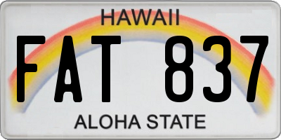 HI license plate FAT837