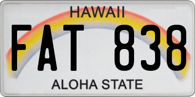 HI license plate FAT838