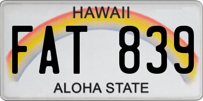 HI license plate FAT839