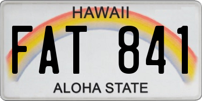 HI license plate FAT841
