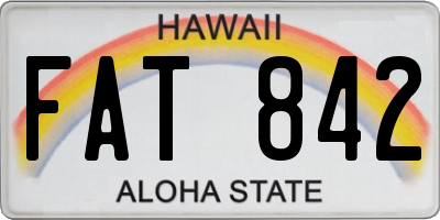 HI license plate FAT842