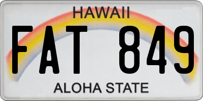 HI license plate FAT849