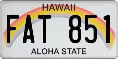 HI license plate FAT851