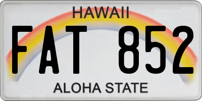 HI license plate FAT852