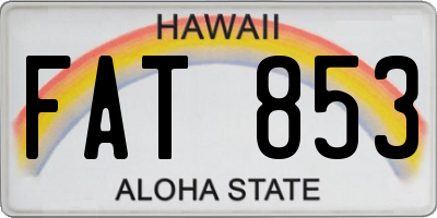 HI license plate FAT853