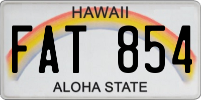 HI license plate FAT854