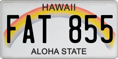 HI license plate FAT855