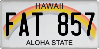 HI license plate FAT857