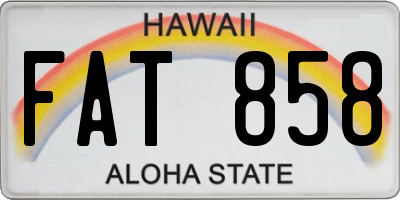HI license plate FAT858