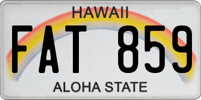 HI license plate FAT859