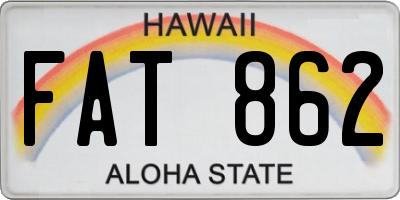 HI license plate FAT862
