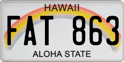 HI license plate FAT863