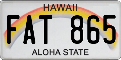 HI license plate FAT865