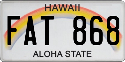 HI license plate FAT868