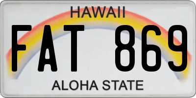 HI license plate FAT869