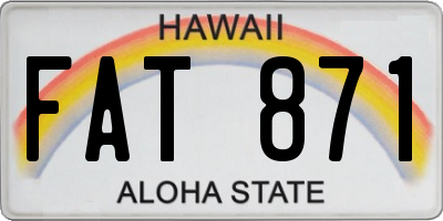 HI license plate FAT871