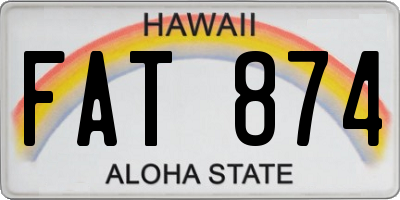 HI license plate FAT874