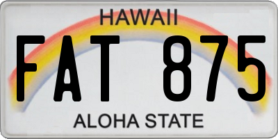 HI license plate FAT875