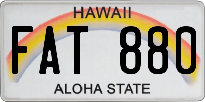 HI license plate FAT880