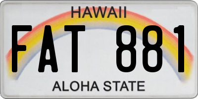 HI license plate FAT881
