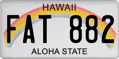 HI license plate FAT882