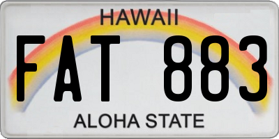 HI license plate FAT883
