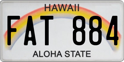HI license plate FAT884