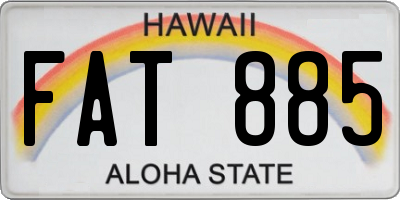 HI license plate FAT885