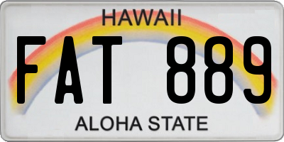 HI license plate FAT889