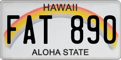 HI license plate FAT890