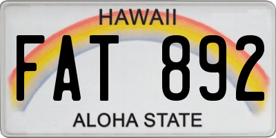 HI license plate FAT892