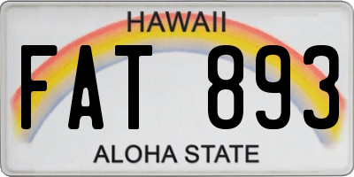 HI license plate FAT893