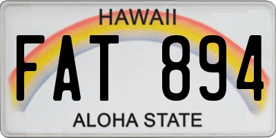 HI license plate FAT894
