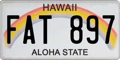 HI license plate FAT897