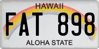 HI license plate FAT898