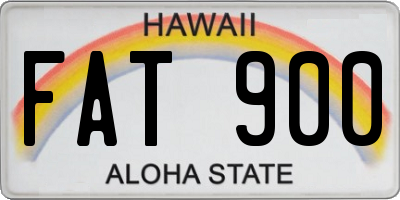 HI license plate FAT900