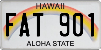 HI license plate FAT901