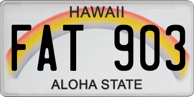 HI license plate FAT903