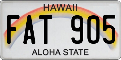 HI license plate FAT905