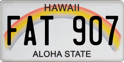 HI license plate FAT907
