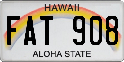 HI license plate FAT908
