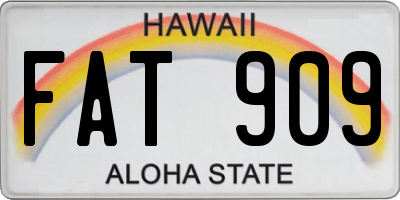 HI license plate FAT909