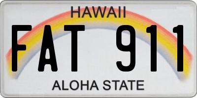 HI license plate FAT911