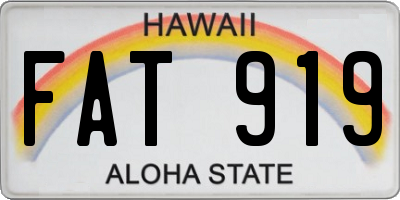 HI license plate FAT919