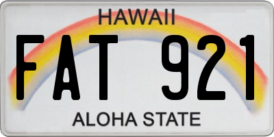 HI license plate FAT921