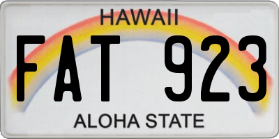 HI license plate FAT923