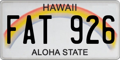 HI license plate FAT926