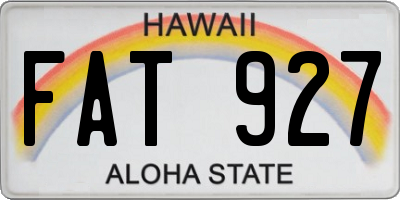 HI license plate FAT927