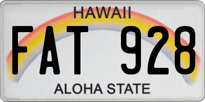 HI license plate FAT928