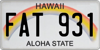 HI license plate FAT931